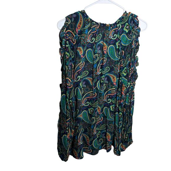 Willow Drive Blouse Women's XL Paisley Colorful Cold Shoulder Ruffle V-Neck Top - Picture 5 of 9
